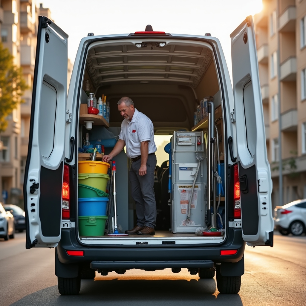 Transport sprzętu i środków czyszczących do klienta